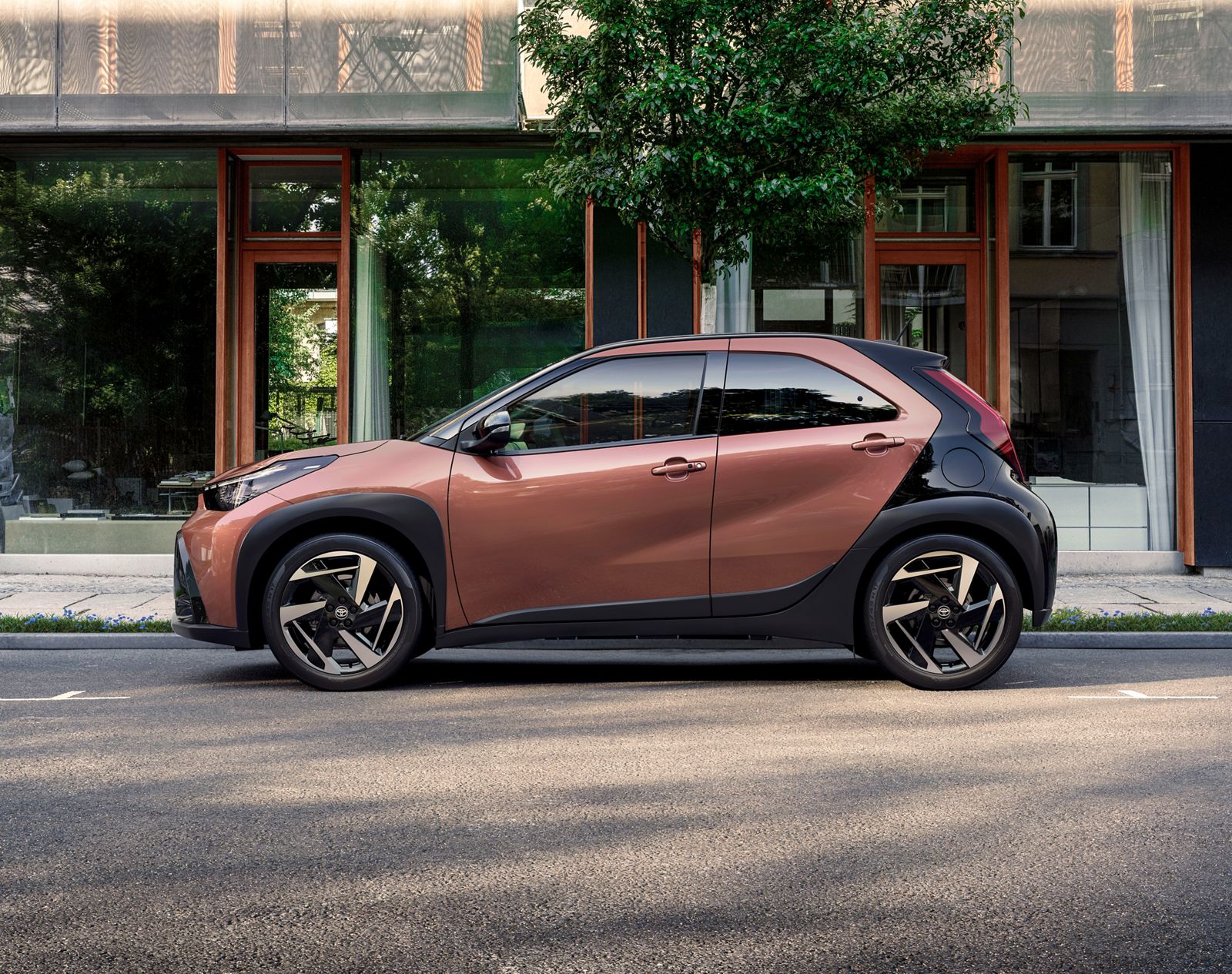 Aygo X parked in a city street