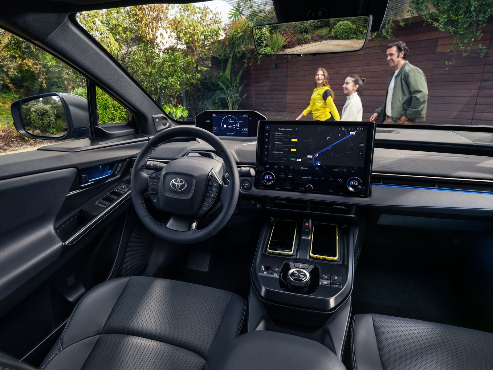 The cockpit of the Toyota bZ