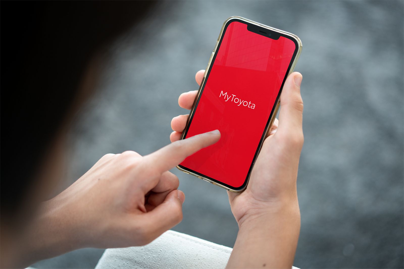 A smartphone with the MyToyota app