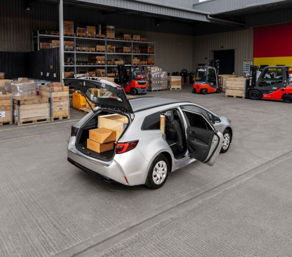 Toyota Corolla Hybrid Van with boot open