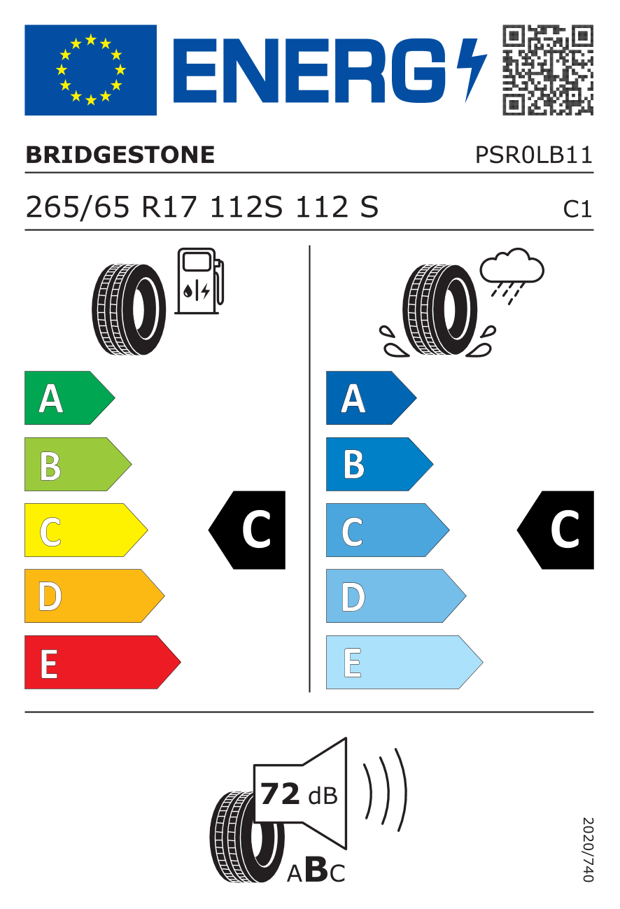 Image of tyre specifications with eprel code 632400